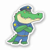Crocodile as Police officer with Uniform Sticker (Voorkant)