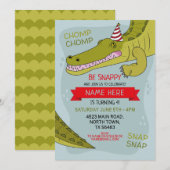 Crocodile Birthday Party Croc Alligator Swamp Kaart (Voorkant / Achterkant)