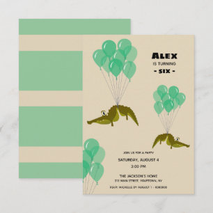 Crocodile Birthday Party Kaart