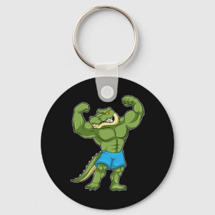 Crocodile Bodybuilder Bodybuilding Sports Sleutelhanger