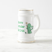 Crocodile Cartoon Birthday Beer Stein Bierpul (Voorkant rechts)