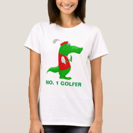 Crocodile Cartoon Golfer T-shirt