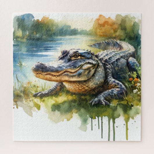 Crocodile Charm REF172 - Watercolor Legpuzzel (Verticaal)