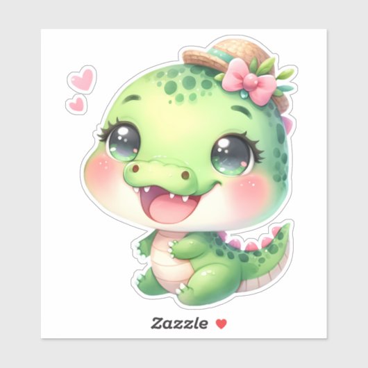 Crocodile Custom Cut Scrapbooking Sticker (Vel)