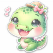 Crocodile Custom Cut Scrapbooking Sticker (Voorkant)