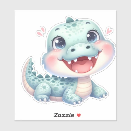 Crocodile Custom Cut Scrapbooking Sticker (Vel)