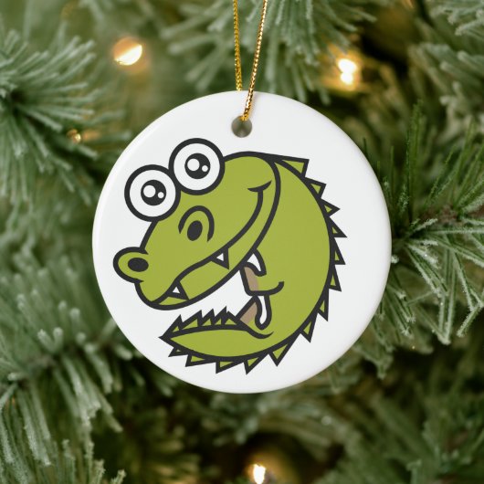 Crocodile Cute Baby Croc Keramisch Ornament (Boom)