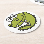 Crocodile Cute Baby Croc Ronde Kartonnen Onderzetter (Gebogen)