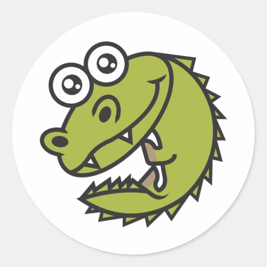 Crocodile Cute Baby Croc Ronde Sticker (Voorkant)