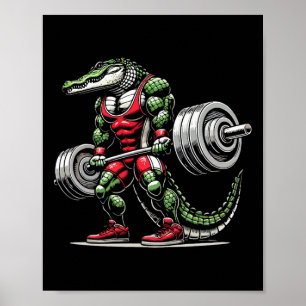 Crocodile Gewichtheffen Gewichtheffer Bodybu Poster