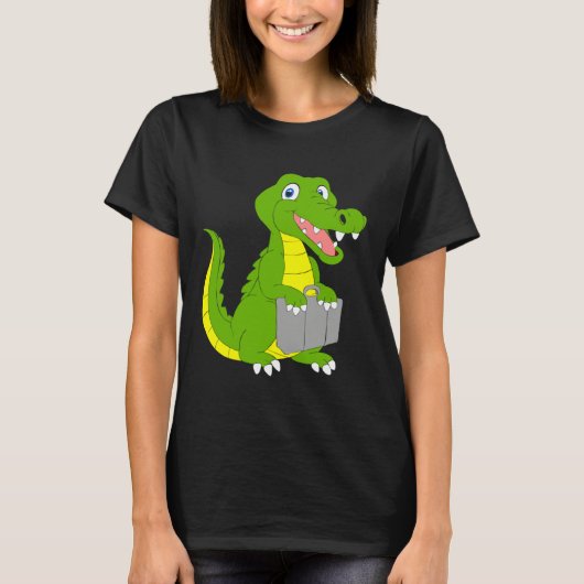 Crocodile goes on holiday mode holiday summer fami t-shirt (Voorkant)