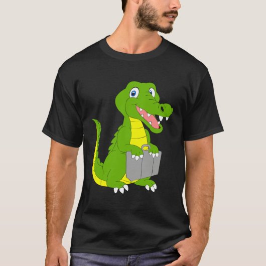 Crocodile goes on holiday mode holiday summer fami t-shirt (Voorkant)