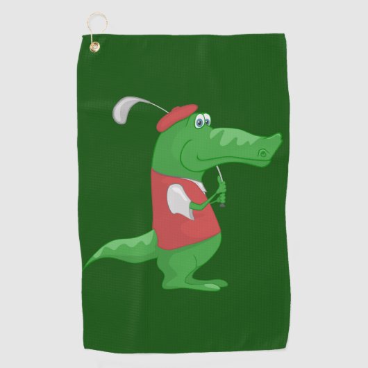 Crocodile Golfer Golfhanddoek (Voorkant)
