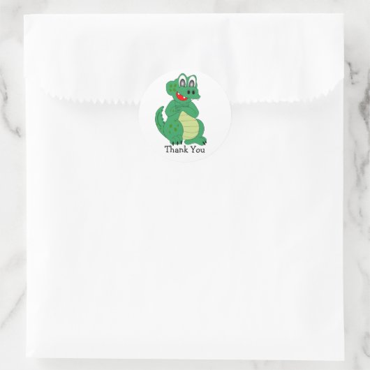 Crocodile Hartelijk dank Ronde Sticker (Tas)