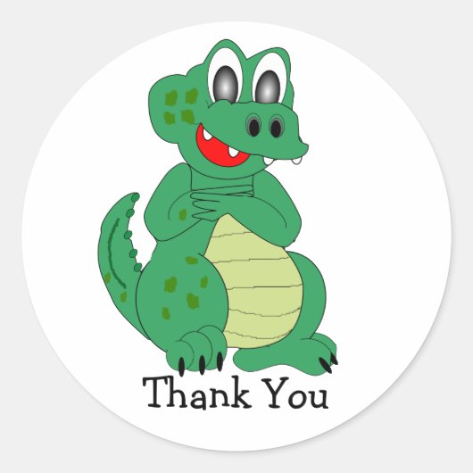 Crocodile Hartelijk dank Ronde Sticker (Voorkant)