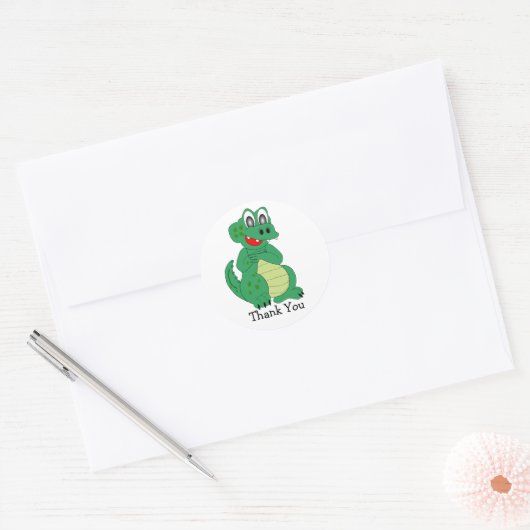 Crocodile Hartelijk dank Ronde Sticker (Envelop)