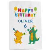 Crocodile & Hippo Gift Bag - Fun Party Theme Medium Cadeauzakje (Voorkant)