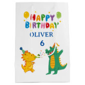 Crocodile & Hippo Gift Bag - Fun Party Theme Medium Cadeauzakje (Achterkant)