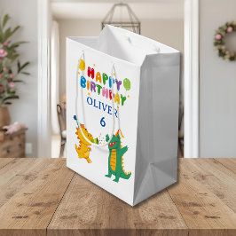 Crocodile & Hippo Gift Bag - Fun Party Theme Medium Cadeauzakje