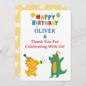 Crocodile & Hippo Thank You Card - Fun Bedankkaart (Voorkant / Achterkant)