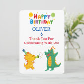 Crocodile & Hippo Thank You Card - Fun Bedankkaart (Staand voorkant)