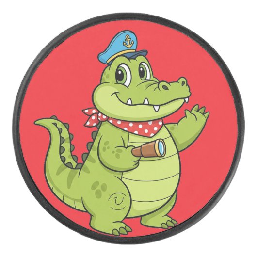 crocodile hockey puck (Voorkant)