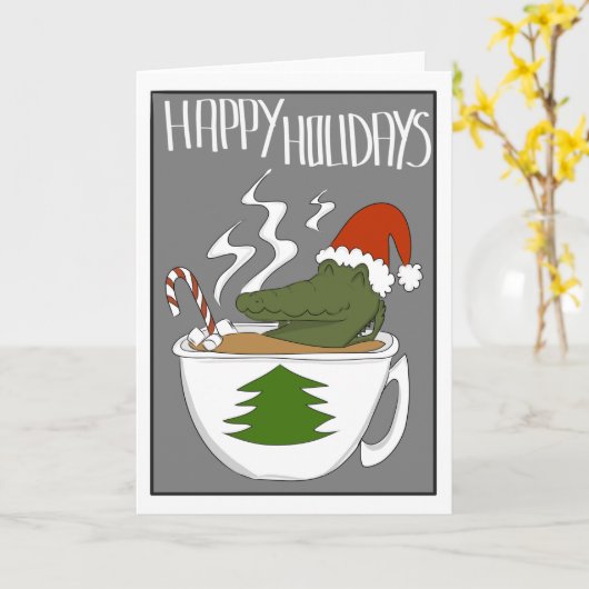 Crocodile Holiday Kaart (Gele Bloem)