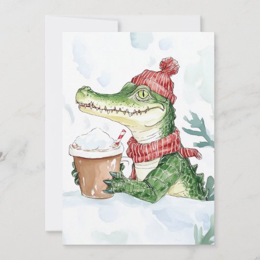 Crocodile Hot Chocolate Party Verjaardag Uitnodigi Kaart (Achterkant)