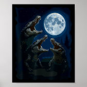 Crocodile Howling At The Moon Wildlife Crocodiles Poster (Voorkant)