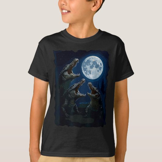 Crocodile Howling At The Moon Wildlife Crocodiles T-shirt (Voorkant)