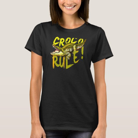 Crocodile I Croco Rule I Aligator Predator Reptile T-shirt (Voorkant)