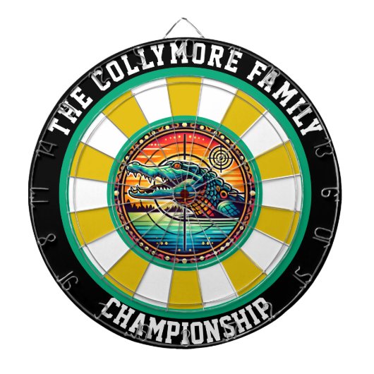 Crocodile in Lake Art Dartbord (Voorkant)