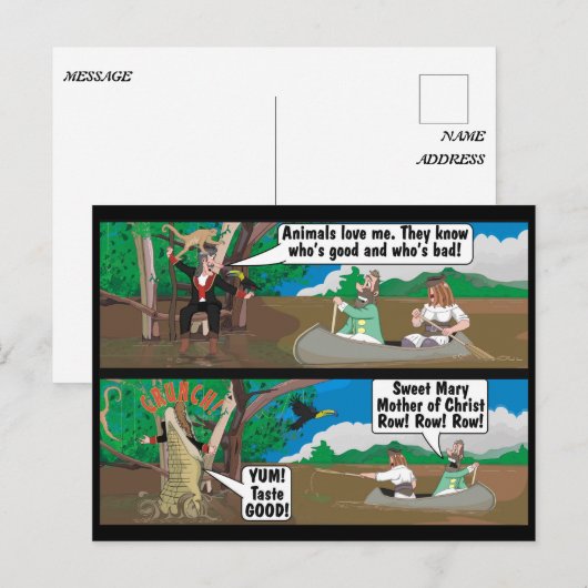 CROCODILE JOKE BRIEFKAART (Voorkant / Achterkant)