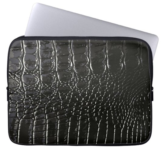 CROCODILE LEATHER LAPTOP SLEEVE (Voorkant)