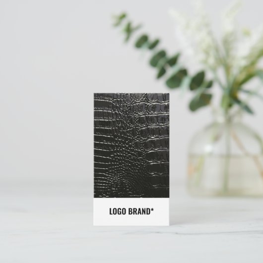CROCODILE LEATHER VISITEKAARTJE (Staand voorkant)