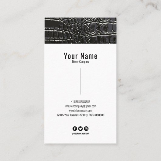 CROCODILE LEATHER VISITEKAARTJE (Achterkant)