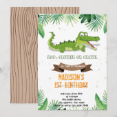 Crocodile party uitnodiging (Voorkant / Achterkant)