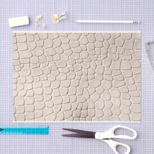 Crocodile Print Cream Biege Tissuepapier (Craft)