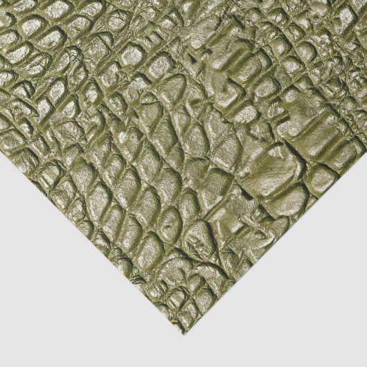 Crocodile Print Gold Green Tissuepapier (Detail)