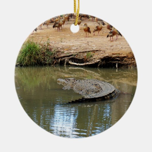 CROCODILE QUEENSLAND AUSTRALIË KERAMISCH ORNAMENT (Voorkant)