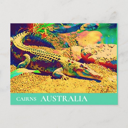 Crocodile reptile Queensland Australië reizen Briefkaart (Voorkant)