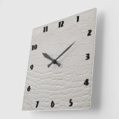 CROCODILE ROCK CLOCK White Alligator Vierkante Klok (Hoek)