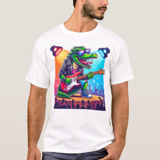 Crocodile rockstar coole kunst t-shirt