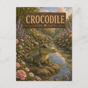 Crocodile Schattig Baby Verhaalboek Nursery Dier Briefkaart