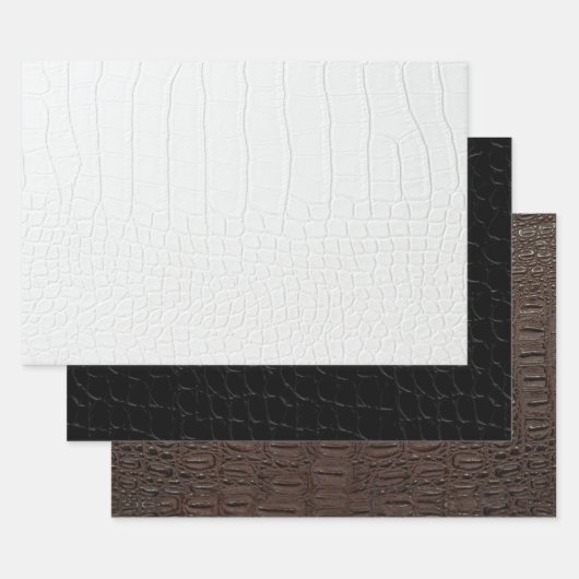 Crocodile Skin Print op drie kleuren Inpakpapier Vel (Set)
