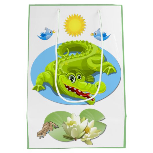 Crocodile Smile Birthday Medium Cadeauzakje (Achterkant)
