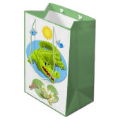 Crocodile Smile Birthday Medium Cadeauzakje (Achterkant Gekanteld)