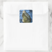 Crocodile Teeth Water Vierkante Sticker (Tas)