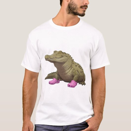 Crocodile wearing croc shoes  t-shirt (Voorkant)