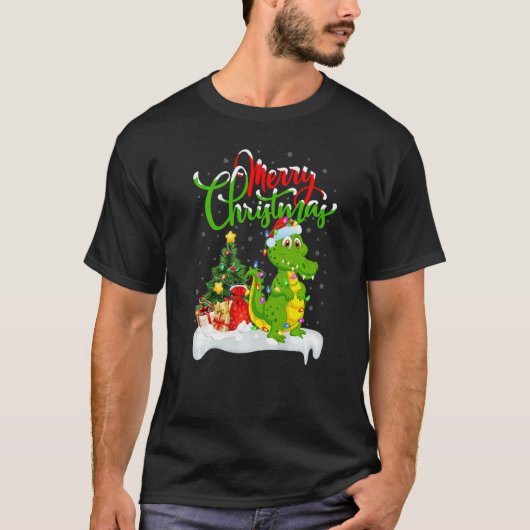Crocodile  Xmas Decorations Santa Crocodile Christ T-shirt (Voorkant)